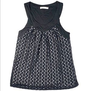 Anthropologie Weston Wear Black Eyelet Tank SzS